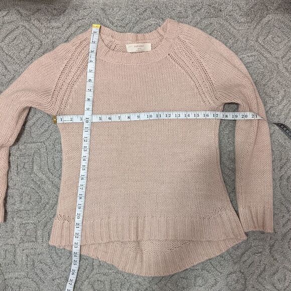 ZARA sweater Knit blush pink wool crewneck sweater size Medium @W - Picture 6 of 6